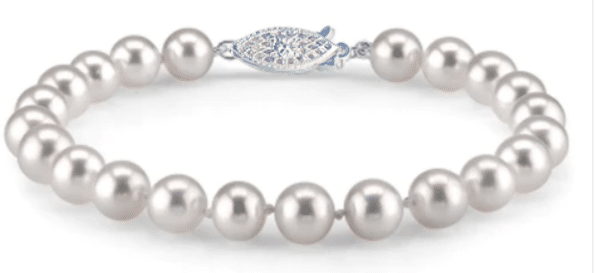 7" Freshwater Pearl Bracelet with 14k White Gold Clasp