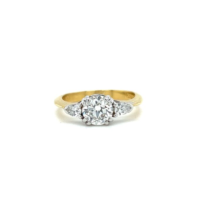 Estate Two-Tone Three Stone Engagement Ring