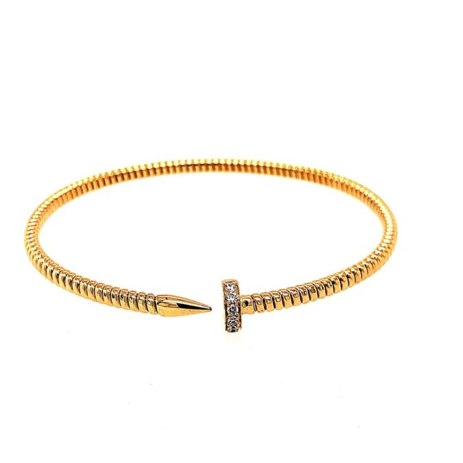 Diamond Geometric Cuff Bracelet in 18k Yellow Gold