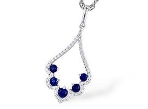Art Deco-Inspired Blue Sapphire and Diamond Necklace