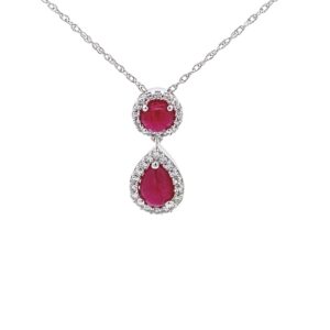 LoveFire Greenland Ruby and Diamond Drop Pendant