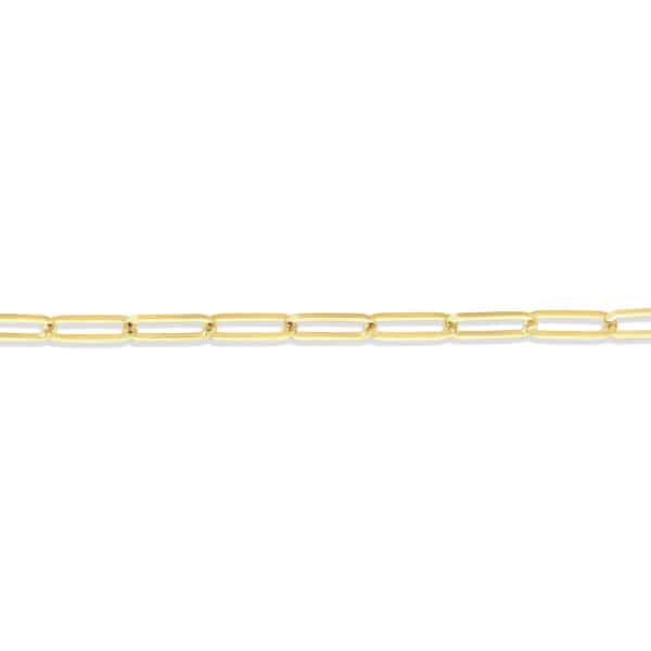 Paperclip Link Chain Bracelet in 14k Yellow Gold