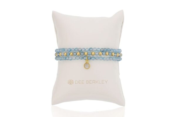Blue Topaz and Gold-Filled Bead 3-Bracelet Set