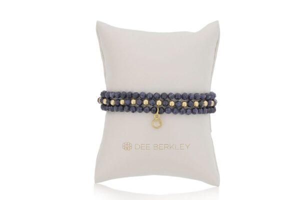 Black Sapphire and Gold-Filled Bead 3-Bracelet Set