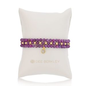 Ruby and Gold-Filled Bead 3-Bracelet Set