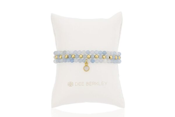 Aquamarine and Gold-Filled Bead 3-Bracelet Set