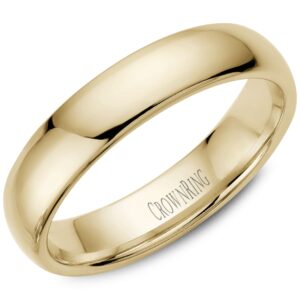 5mm Heavyweight Domed Band in 14k Yellow Gold by Crown Ring
