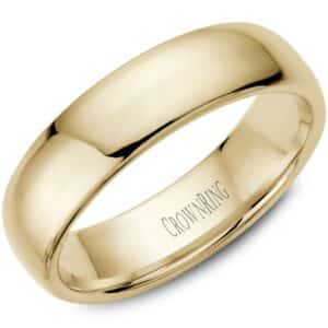 6mm Heavyweight Domed Band in 14k Yellow Gold by Crown Ring
