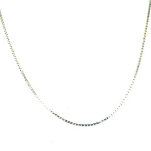 20" White Gold Box Chain Necklace