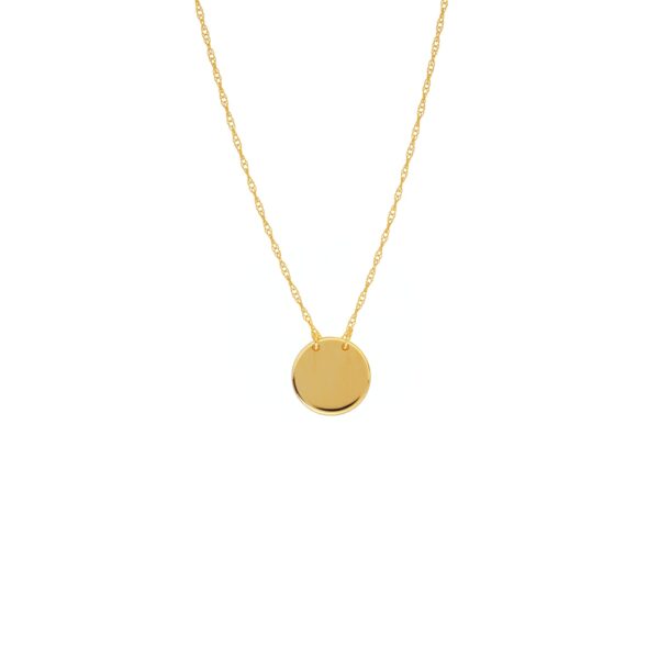 Mini Round Disc Pendant Necklace in 14k Yellow Gold