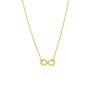 Mini Infinity Symbol Pendant Necklace in 14k Yellow Gold