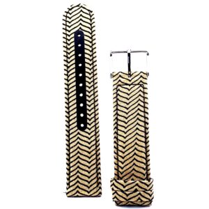 Sari Watch Strap - Black and Tan Chevron Stripes by Obaku