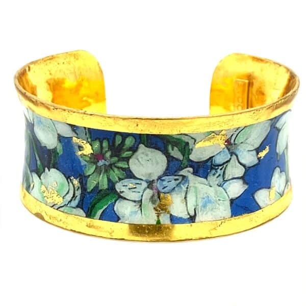 Lilies Corset Cuff Bracelet in 22k Gold Leaf by Evocateur