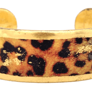 Leopard Print Cuff Bracelet in 22k Gold Leaf by Evocateur