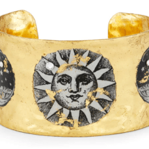 Sun and Moon Corset Cuff Bracelet in 22k Gold Leaf by Evocateur