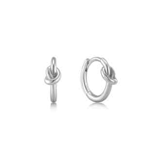 Forget-Me-Knot Huggie Hoop Earrings in sterling silver by Ania Haie
