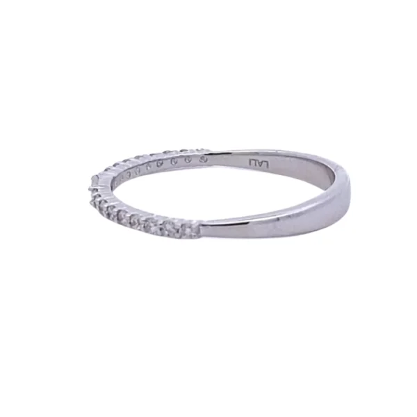 Baguette and Round Diamond Band in 14 karat white gold