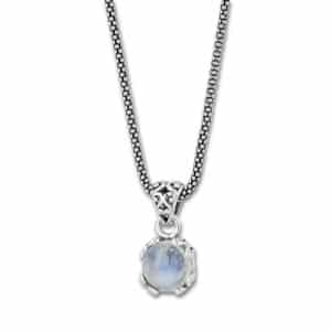 Glow Rainbow Moonstone Pendant Necklace in Sterling Silver by Samuel B.