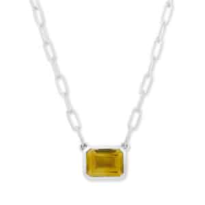 Eirini Citrine Necklace in Sterling Silver by Samuel B.