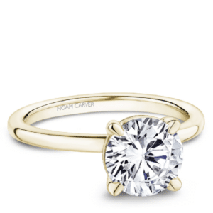 Two-Tone Solitaire Engagement Ring Setting in 14k Gold by Noam Carver