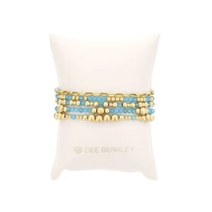 Apatite and Gold-Filled Bead 5-Bracelet Set