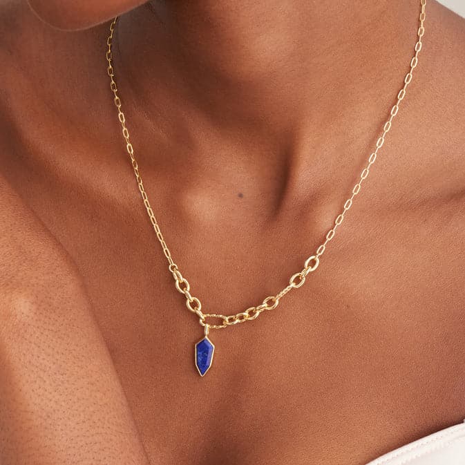 Lapis Lazuli Emblem Necklace by Ania Haie