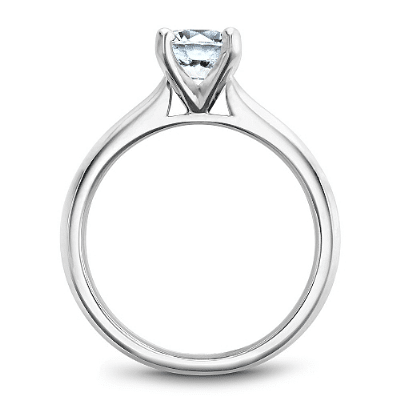 Knife-Edge Solitaire Engagement Ring Semi-Mount in 14k White Gold by Noam Carver