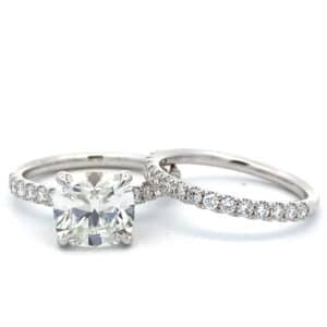 3.40ctw Lab-Grown Diamond Bridal Ring Set in 14k White Gold