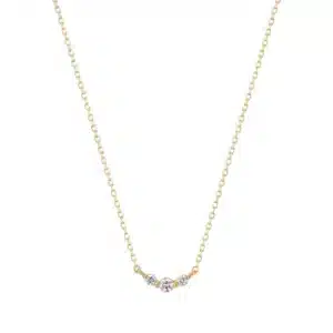 Inez Three-Stone Diamond Necklace by Aurelie GI
