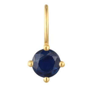 Blue Sapphire Dangle Charm in 14k Yellow Gold by Aurelie Gi