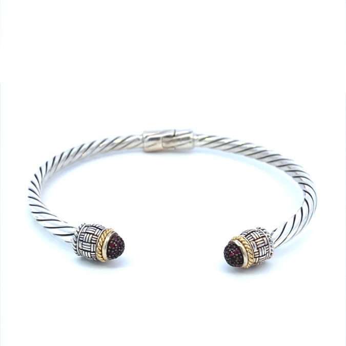 Ruby Twisted Cable Cuff Bracelet by Lali