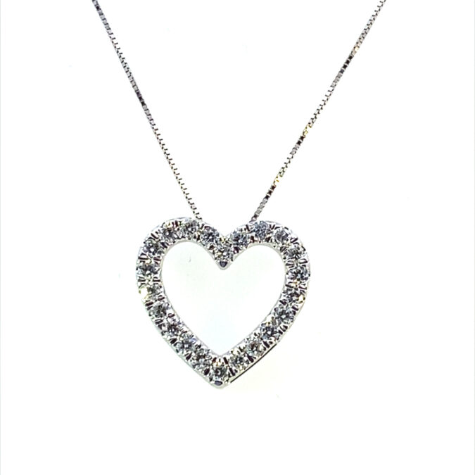 Lab-Grown Diamond Open Heart Necklace