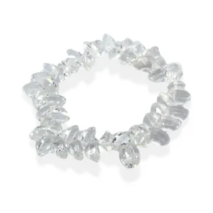 One stretch bracelet featuring naturally shaped crystal beads.