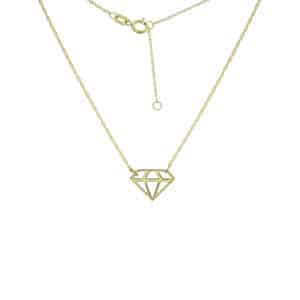 Diamond Cut-Out Necklace in 14k Yellow Gold