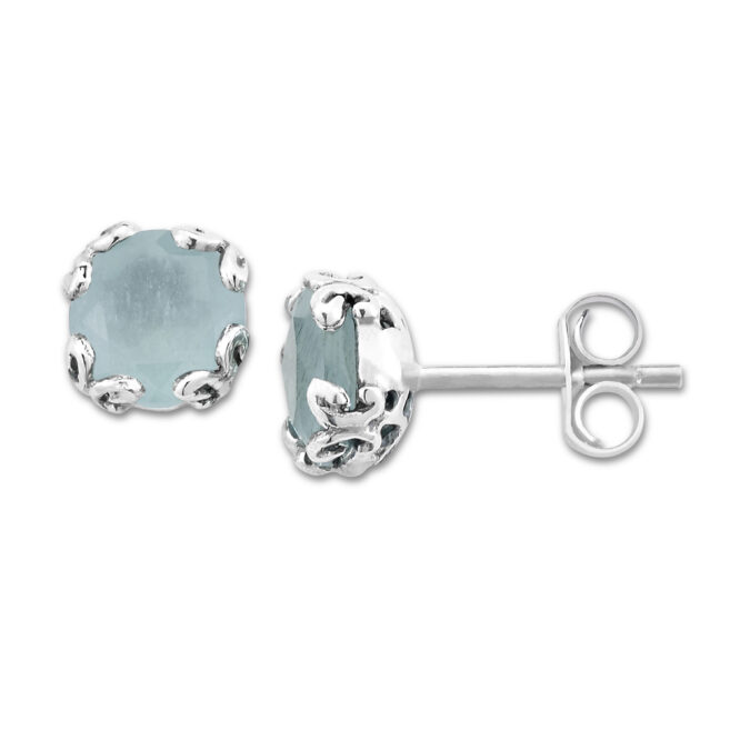 Aquamarine Glow Stud Earrings by Samuel B.