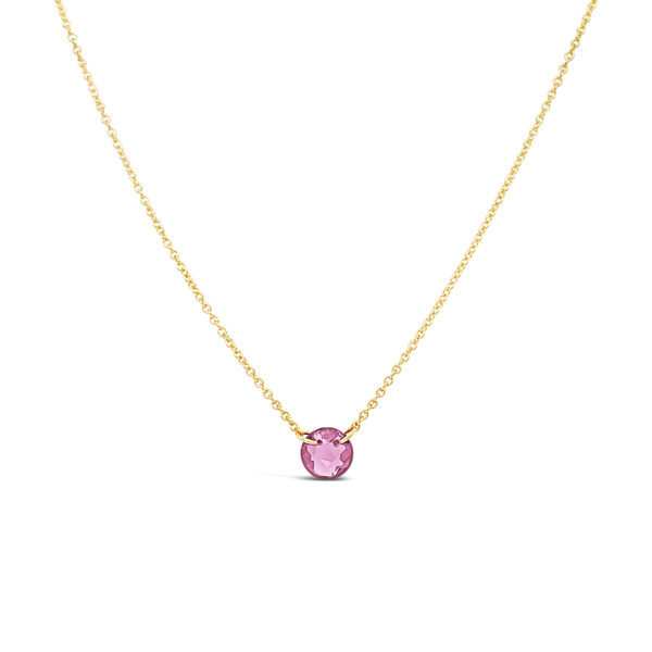Pink Tourmaline Solitaire Necklace
