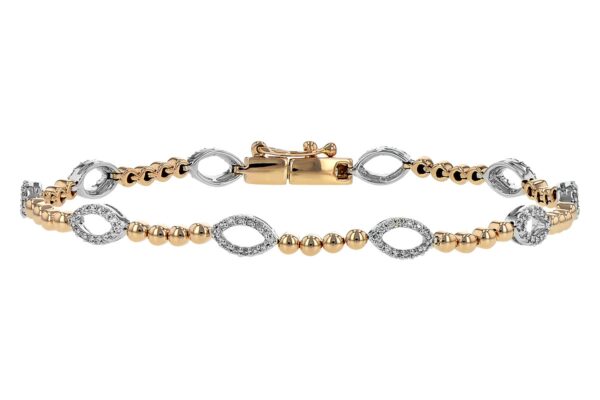 Gold Beaded Diamond Bracelet