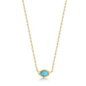 Synthetic Turquoise Wave Necklace by Ania Haie