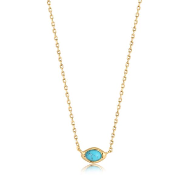 Synthetic Turquoise Wave Necklace by Ania Haie