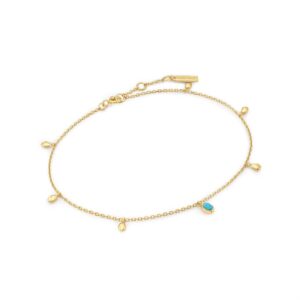 Synthetic Turquoise Drop Station Anklet