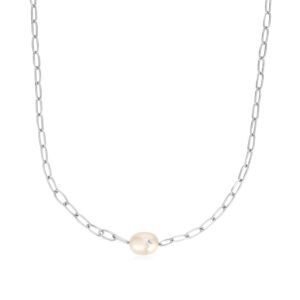 Chunky Chain Sparkle Pearl Necklace by Ania Haie