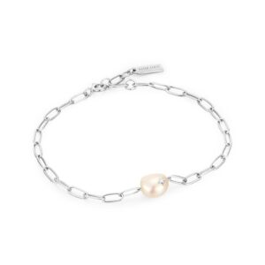 Silver Sparkle Pearl Chunky Chain Bracelet by Ania Haie