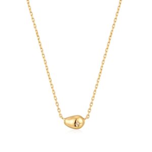 Gold-Tone Sparkle Pebble Necklace by Ania Haie