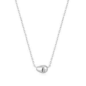 Silver Sparkle Pebble Necklace by Ania Haie