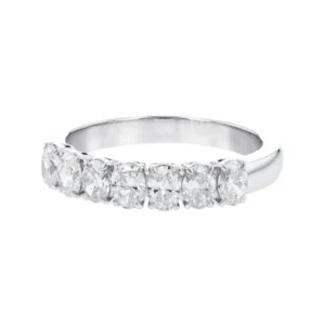 Oval Diamond Band in 14 karat white gold by Allison Kaufman