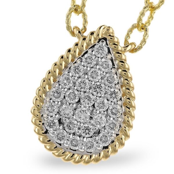 14K Gold Diamond Teardrop Necklace