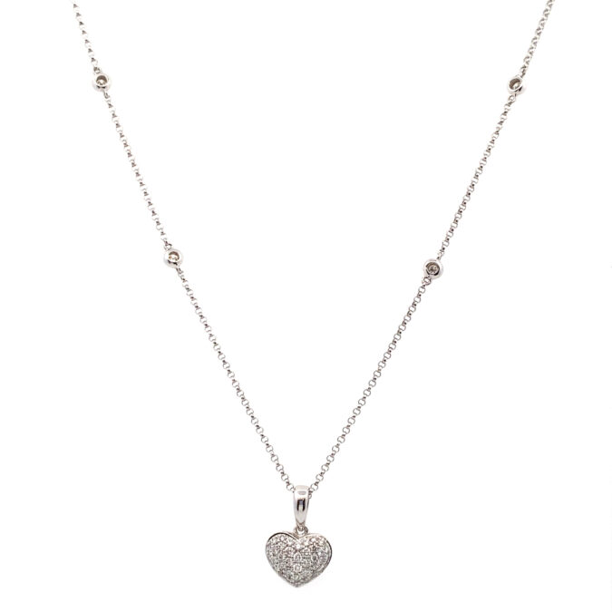 White Gold Diamond Heart Necklace