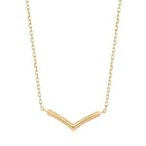 Laurel Gold Wishbone Necklace by Aurelie Gi