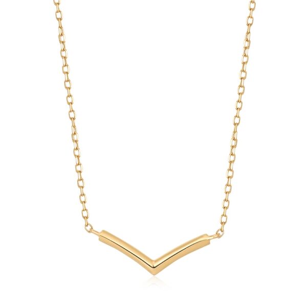Laurel Gold Wishbone Necklace by Aurelie Gi