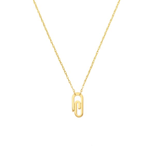 Gold Paperclip Charm Necklace